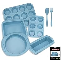 7in1 Silicone Bakeware Baking Set with 1200ml Stainless Steel Batter Dispenser