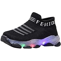 LED Light Children Shoes Flying Woven Luminous Sports Children Shoes