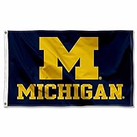 Michigan Team University Wolverines Wordmark Large Grommet Banner Flag