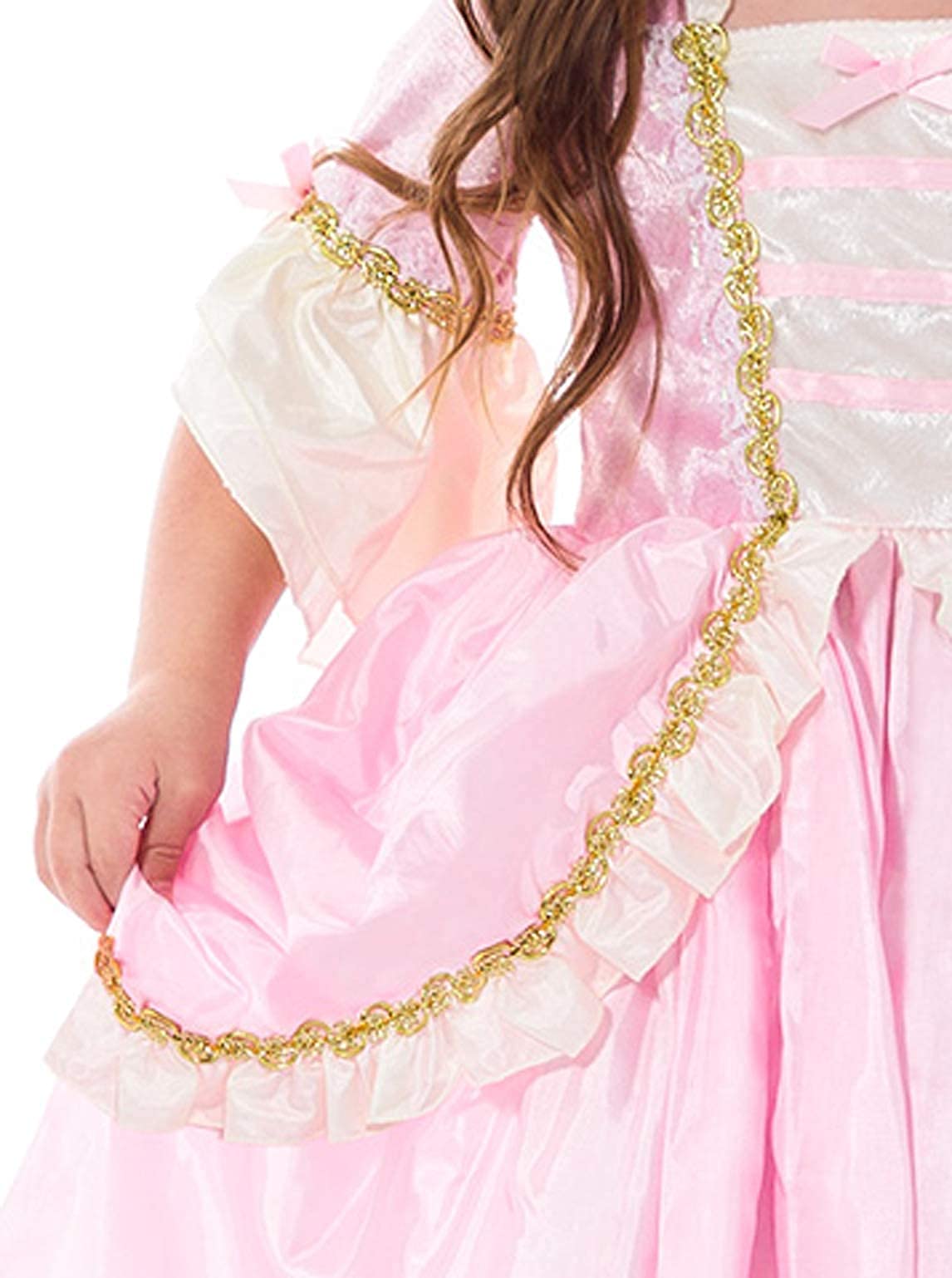 Little Adventures Pink Renaissance Princess Dress Up Costume (Medium Age 3-5) with Matching Doll Dres - Machine Washable Child Pretend Play and Party Dress with No Glitter