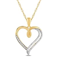 Amazon Essentials Sterling Silver Diamond Heart Pendant Necklace (previously Amazon Collection)