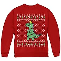 Old Glory Big Tree Rex T Rex Ugly Christmas Sweater Youth Sweatshirt
