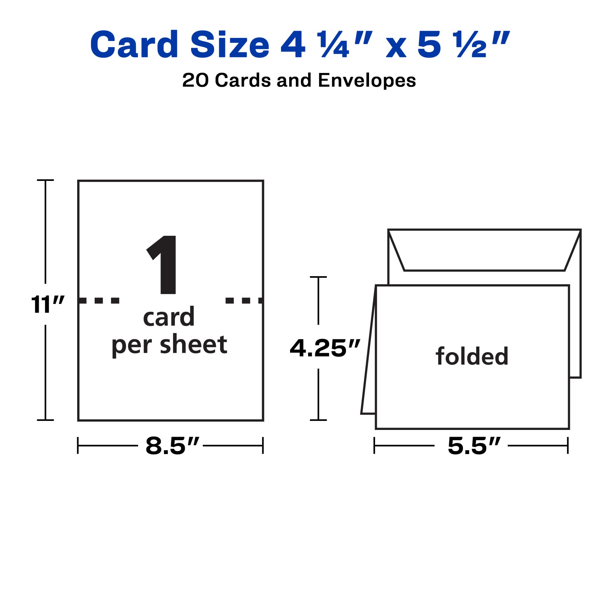 Avery Printable Greeting Cards, Quarter-Fold, 4.25