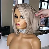 Ash Blonde 13X4 Straight Human Hair Wig Gradient Brown 13X6 HD Lace Forehead Wig Women
