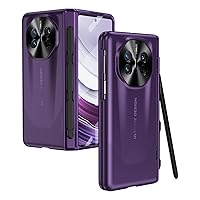 ZORSOME for Huawei Mate X5 Hinge Case with Stylus Pen,Luxury Shockproof Hard Full-Body Protective Case Cover for Huawei Mate X5 W Screen Protector,Purple