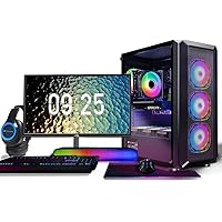 STGAubron Gaming PC Bundle with 24Inch FHD LED Monitor-Intel core I7-11700KF up to 5.0G,Geforce RTX 3070 8G GDDR6,32G,2T SSD,RGB Keybaord&Mouse&Mouse Pad, RGB BT Sound Bar, Headset Mic, W11H64