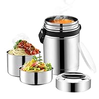 SSAWcasa Thermos for Hot Food, 3 Layered 88oz Food Thermos, Large Soup Thermos for Adults, Wide Mouth Insulated Lunch Container, Stainless Steel Lunch Thermos Jar Flask, Travel Thermal Bento Lunch Box