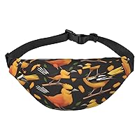 Oriole Bird Waist Bag For Women And Men Fashion Large Fanny Pack With Adjustable Strap For Sports Running