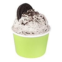 Restaurantware Coppetta 4 Ounce Dessert Cups 50 Disposable Ice Cream Cups - Lids Sold Separately Heavy-Duty Green Paper Frozen Yogurt Bowls For Hot And Cold Foods Perfect For Gelato Or Mousse