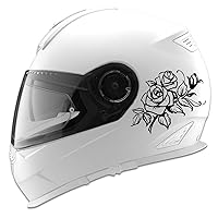 Roses and Leaves Design Auto Car Racing Motorcycle Helmet Decal - 5