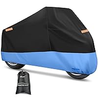 Nilight Motorcycle Cover All Season Universal Oxford Fabric with Lock-Hole Waterproof Durable UV with Storage Bag & Protective Reflective Strip Fits up to 116