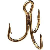 3551 Classic Treble Standard Strength Fishing Hooks | Tackle for Fishing Equipment | Comes in Bronz, Nickle, Gold, Blonde Red, [Size 10, Pack of 5]