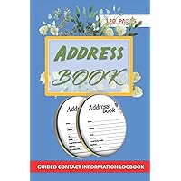 Cute address book: Pretty Medium contacts notebook organizer with alphabetical index with phone birthday website email records for women