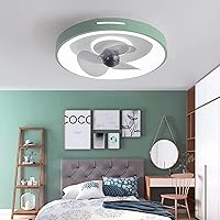 Ceiling Fan with Light and Remote & App Control Silent DC Motor Led Fan Chandeliers Ceiling Lighting Dimmable 6 Adjustable Wind Speeds Reversible Fan Blades Macaroon Style Fan Lamp, Square