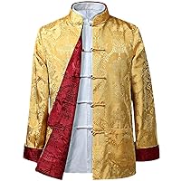 Men Chinese Dragon Shirt Kung Fu Coats China New Year Tang Suit Traditional Clothing For Men Jackets Hanfu