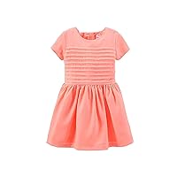 Carter's Little Girl's Crepe Pintuck Dress (6, Pink)