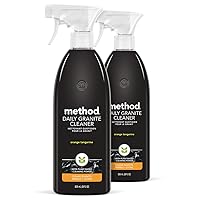 Method Daily Granite Cleaner Refill, Orange Tangerine, Plant-Based Cleaning Agent for Granite, Marble, and Other Sealed Stone, 68 Fl Oz, (Pack of 2)