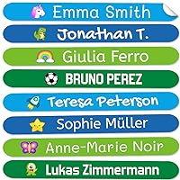 Haberdashery Online - 50 Mini Customized Name Tag Stickers for Pencils, Pens, Toothbrushes, Waterproof Labels, Size: 1,81 x 0,23 in
