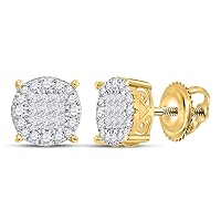 14K Yellow Gold Princess Diamond Fine Earrings 1/2 Ctw.