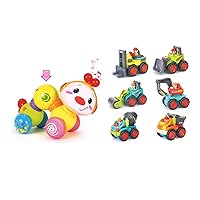 Stone and Clark Fun and Learning Toy Bundle for Babies - Musical Caterpillar & Construction Vehicles Set