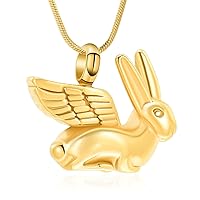 Bunny Rabbit Urn Pendant Necklace for Ashes Stainless Steel Cremation Ashes Jewelry for Pets Keepsake Memorial Ashes Lockets