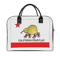 California Pear Flag Travel Tote Bag Large Capacity Laptop Bags Beach Handbag Lightweight Crossbody Shoulder Bags for Office