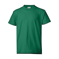 Hanes Youth 50/50 Short Sleeve T-Shirt, Kelly, X-Small