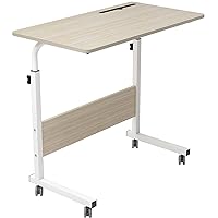 SogesGame Side Table with Wheels,Snack Side Table with Castors Mobile End Table Easy to Assemble for Laptop (Maple)