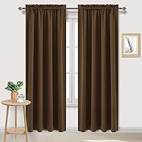 DWCN Brown Blackout Curtains for Bedroom, Thermal Insulated Energy Saving Room Darkening Curtains for Living Room (W60 x L84 inch, Set of 2 Panels, Top of Rod Pocket)