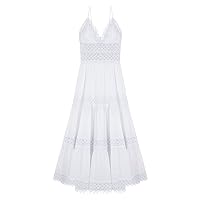 Women's indy Long Dress, White, M
