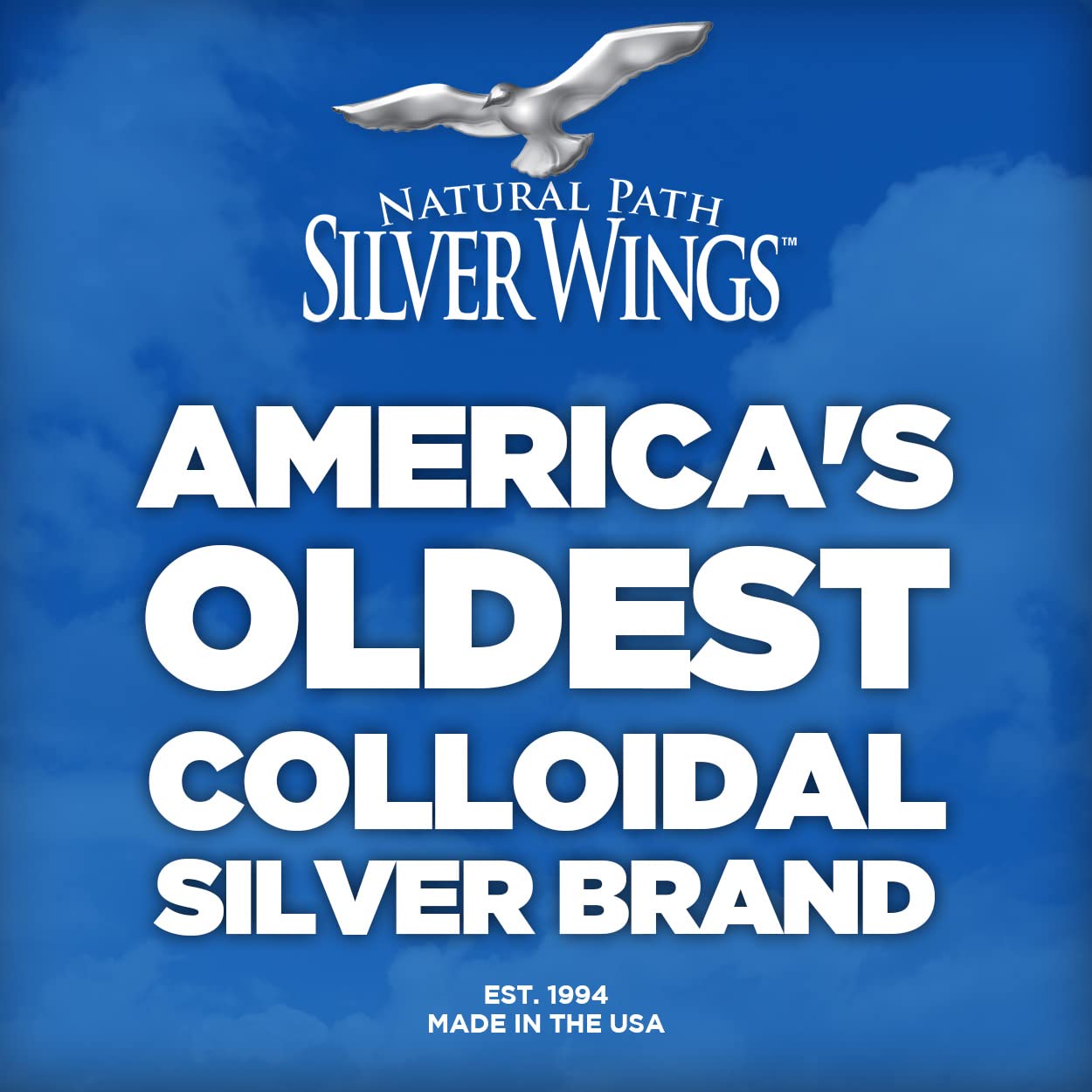 Natural Path Silver Wings Colloidal Silver 250ppm 16oz - Premium Glass Bottle - Amber Color Means Higher Concentration Than Clear Silver Liquids - Natural Mineral Supplement (1250mcg)