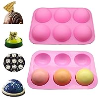 DIY Baking Silicone Mold, Candy Chocolate Mold Fondant Sugar Craft Tools DIY Half Ball Mould Wedding Cake Decor Symbols for Mousse Cake Muffin Gummy Fat Bombs Ice Cube (2pcs)