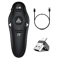 Presentation Clicker, Rechargeable Laser Pointer, 2-in-1 USB Type C Powerpoint Clicker, Clicker for Powerpoint Presentations Slide Advancer, Presentation Clicker Wireless Presenter Remote Clicker