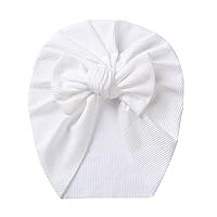 Baby Accessories for Newborn Toddler Kids Baby Girl Boy Turban Cotton Beanie Hat Winter Cap Knot Solid Soft Hospital Caps (Color : White, Size : 1 to 3 Years Old)