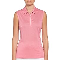 Callaway Women's Quarter Zip Heather Sleeveless Golf Polo Shirt, with Moisture-Wicking Fabric and Sun Protection