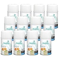 TimeMist Premium Metered Air Freshener Refills - Clean & Fresh - 7.1 oz (Case of 12) - 1042771 - Lasts Up To 30 Days and Neutralizes Tough Odors