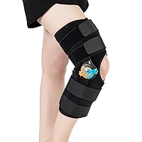 Hinged ROM Knee Braces Adjustable Knee Immobilizer Support for Knee Pain ACL MCL PCL Arthritis Meniscus Tear Post OP Recovery for Men and Women Side Stabilizers Torn Meniscus Orthopedic Orthosis （L)