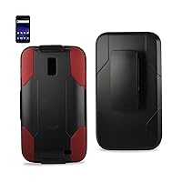 Reiko SLCPC09-SAMI727BKRD Premium Hybrid Case with Protective Cover and Kickstand for Samsung Galaxy S II/Skyrocket i727 - 1 Pack - Retail Packaging - Black/Red