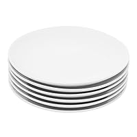 Miicol Porcelain 6-Piece Dessert Plate Set, Elegant White Serving Plates (6-inch dessert plates)