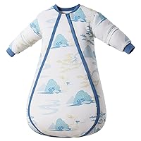 Baby Sleep Sack,Thermostatic Cotton Wearable Blanket,Removable Sleeves Unisex Babies Sleepsuit Sleeping Bag 2.5 TOG