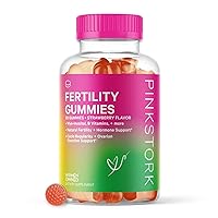 Pink Stork Fertility Gummies: Strawberry Fertility Supplements for Women, Healthy Cycles, Fertility Prenatal Vitamin, Inositol + Vitamin B6 + Folate, Hormone Balance for Women, Women-Owned, 90 Gummies