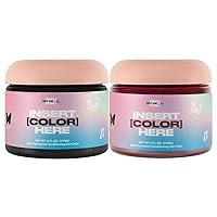 Semi Permanent Hair Color - Ruby Red & Black Onyx | Color Depositing Conditioner, Temporary Hair Dye, Safe | 6 oz each