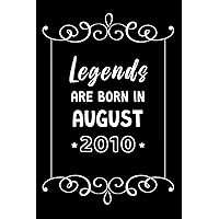 Legends Are Born in August 2010: Birthday Gift For Boys and Girls Born in The 2000s Turning 11