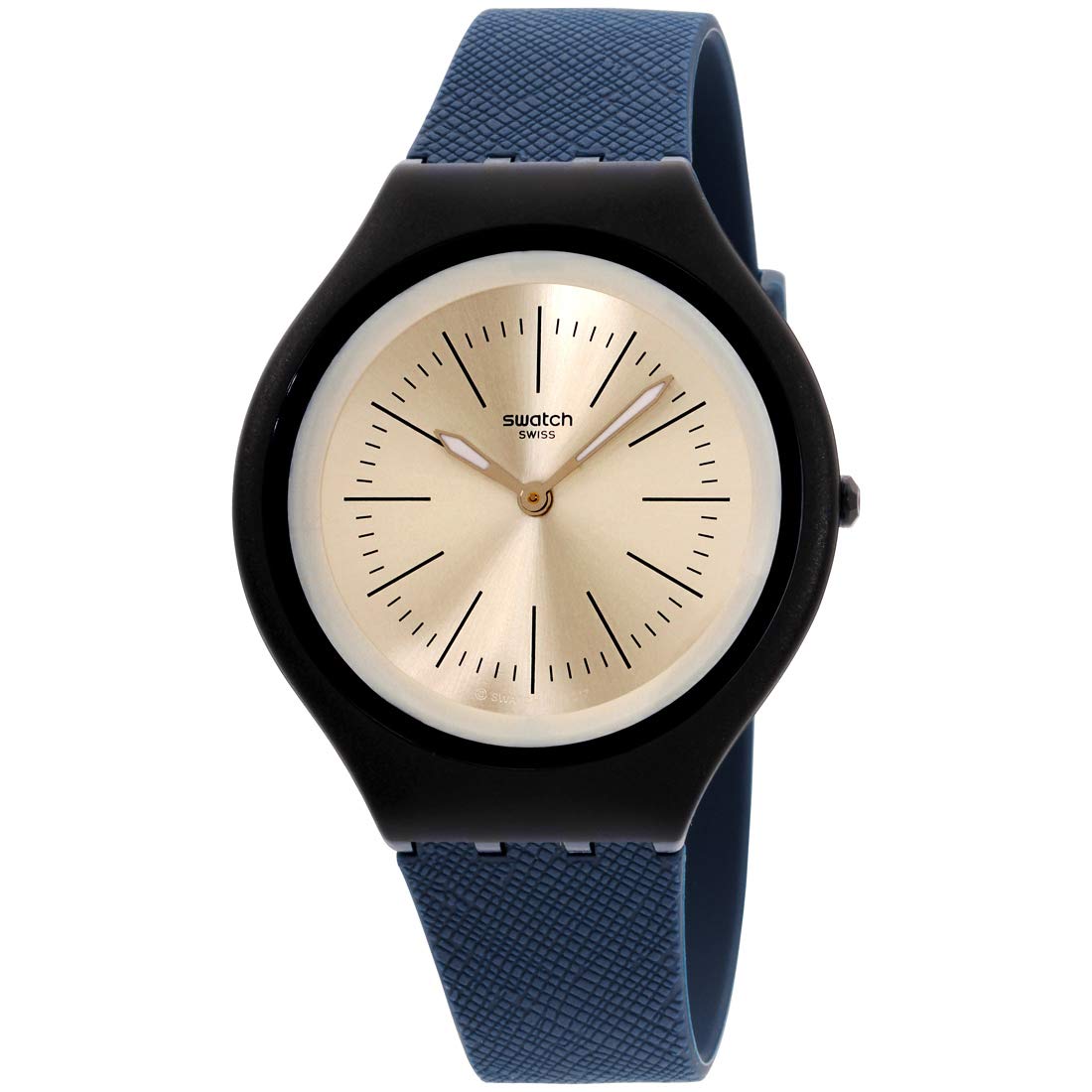 Swatch Men's Quartz Watch with Silicone Strap, Blue, 21 (Model: SVUN106)