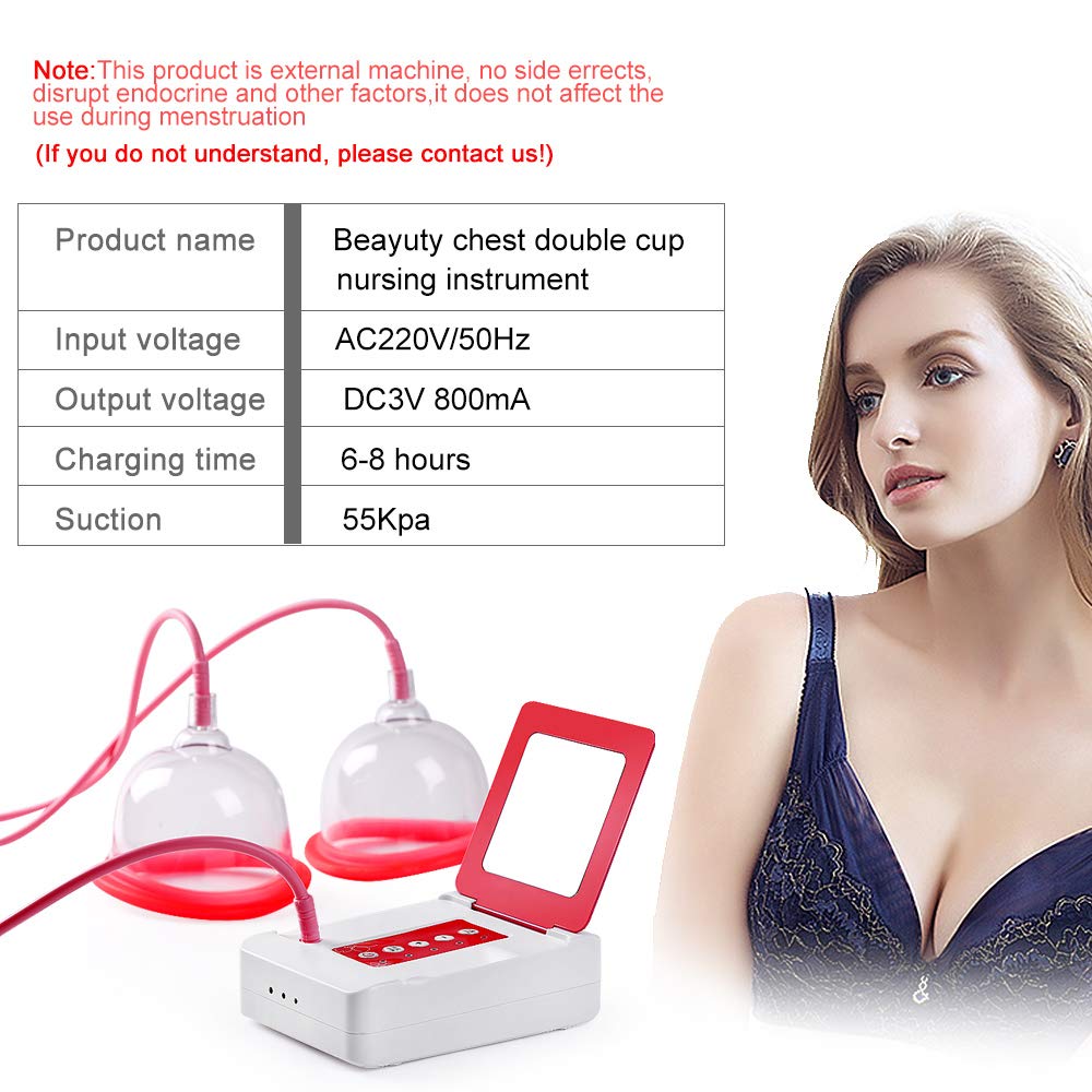 Breast Enhancement Portable Electric Care Breast Muscle Firmer Vibrating Electric Breast Vacuum Pump Enlargement Massage Kit with Remote Control