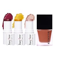 KIMUSE Multi Stick Trio Face Makeup & Lightweight Breathable Feel, Sheer Flush Of Color Liquid Blush Makeup