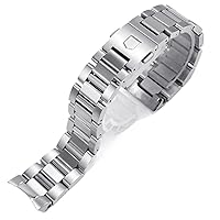 RAYESS Silver black Stainless steel Watchband Bracelets Curved end Solid Link 22mm for TAG heuer steel watch men straps