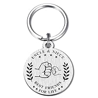 Fathers Day Keychain Gifts for Uncle - Best Uncle Ever Keychain - Uncle Birthday Gifts - Uncle Key Chain Keyring Xmas