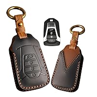 Keyless Entry Remote Key Cover Fit for Isuzu New MU-X X Series DMAX D-Max X-Terrain Genuine Leather Key Fob Case Car Key Holder Black