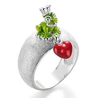 Heartbreaker Luxus Damen Froschring aus der Kollektion Froggy in Echtsilber | Ring Silber 925 Sterling nickelfrei | Eleganter Ring mit Froschkönig für Damen